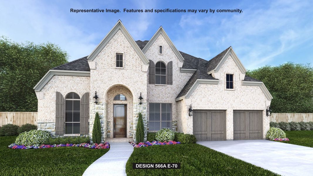 Representative exterior photo of a completed home built from the 566A by Britton Homes in Mustang Lakes 60', Celina, TX (Image 6).