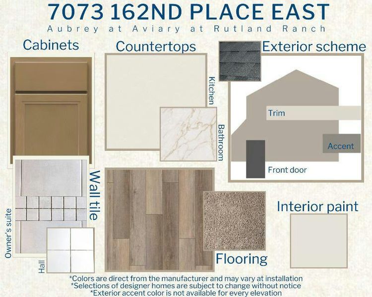 Aubrey - Colors for this home Aubrey - Colors for this home