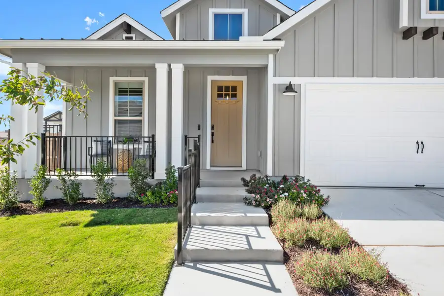 Front of home, including a patio