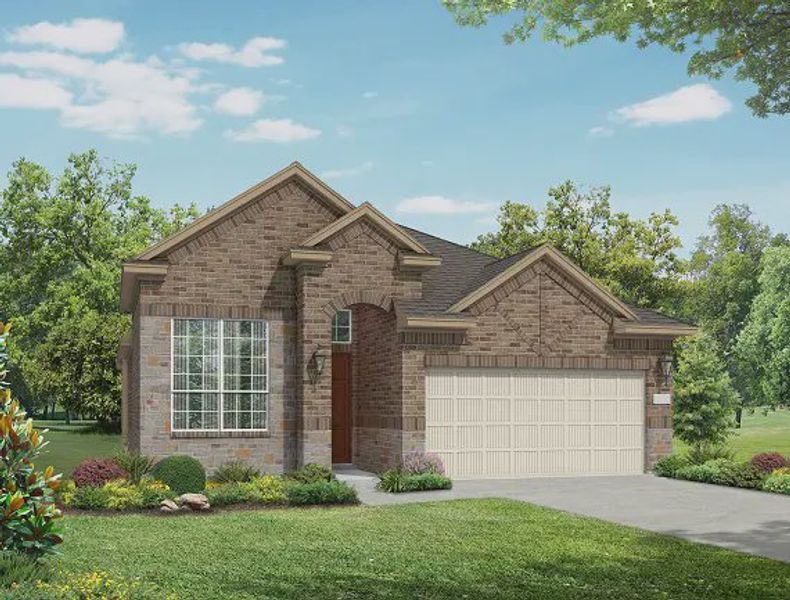 Representative exterior photo of a completed home built from the Rowen by Chesmar Homes in Brookewater 45's, Rosenberg, TX (Image 19).