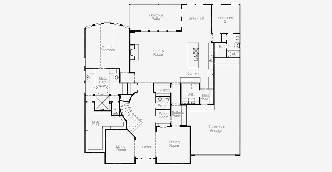 2D floor plan layout for the Rosenburg by Coventry Homes in Harvest Green 75', Richmond, TX (Image 3).