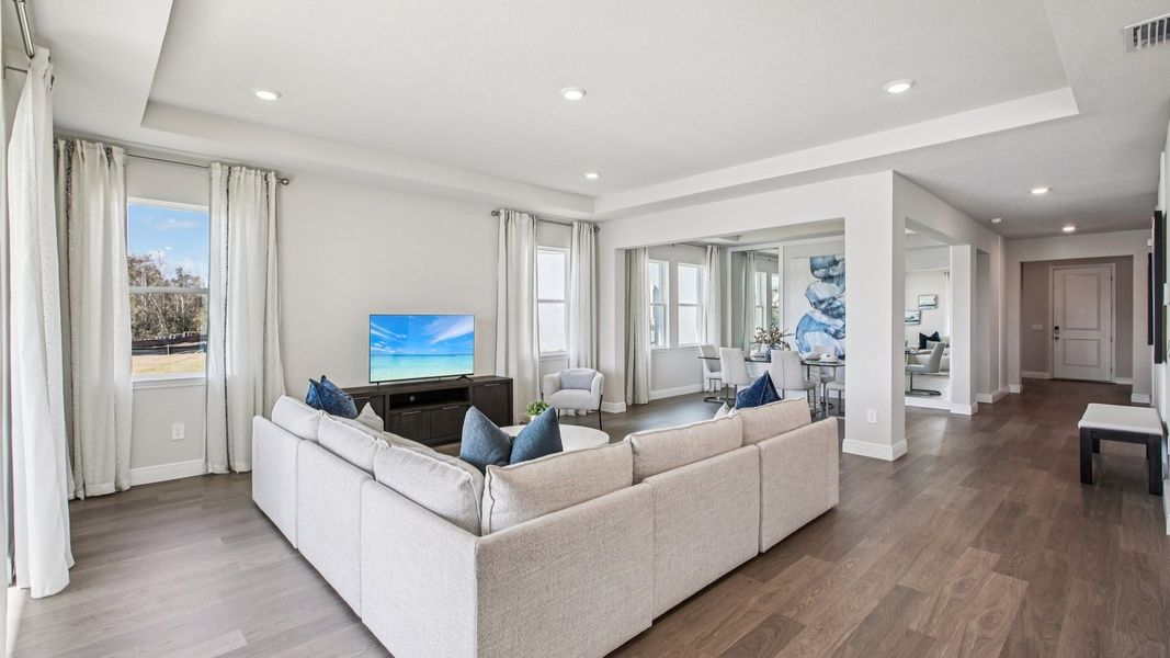 Furnished interior view inside a new home in Deerbrook, Land O' Lakes (Image 5). Furnished interior view inside a new home in Deerbrook, Land O' Lakes (Image 5).