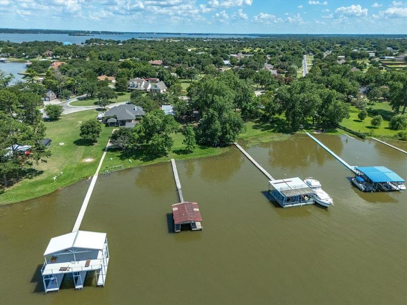 Aerial view of a nearby body of water Aerial view of a nearby body of water