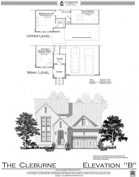 Representative rendering of the exterior for the Cleburne by Celebration Homes (Image 5).