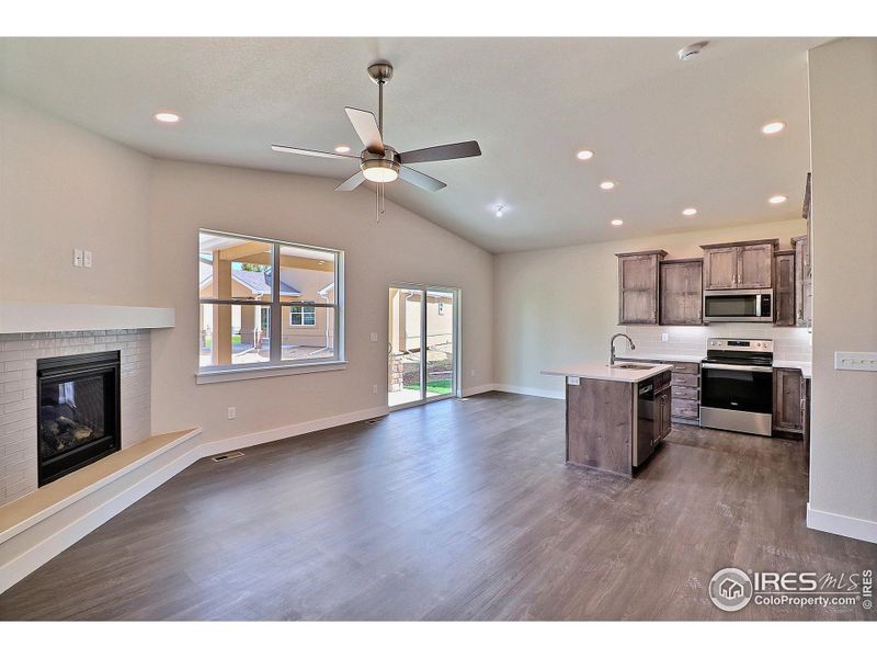 Sliding glass door on porch