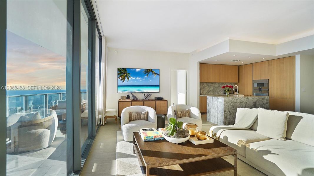 Furnished interior view inside a new home in , Miami Beach (Image 51). Furnished interior view inside a new home in , Miami Beach (Image 51).