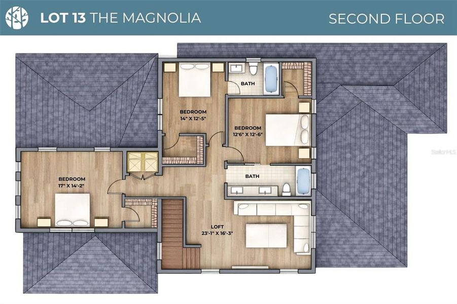 2D floor plan layout of this home in , Winter Park, FL (Image 3). 2D floor plan layout of this home in , Winter Park, FL (Image 3).