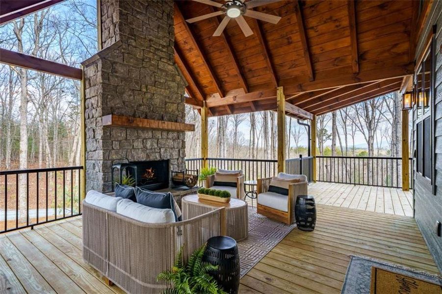 Exterior details and patio area of a home in , Blue Ridge (Image 24).