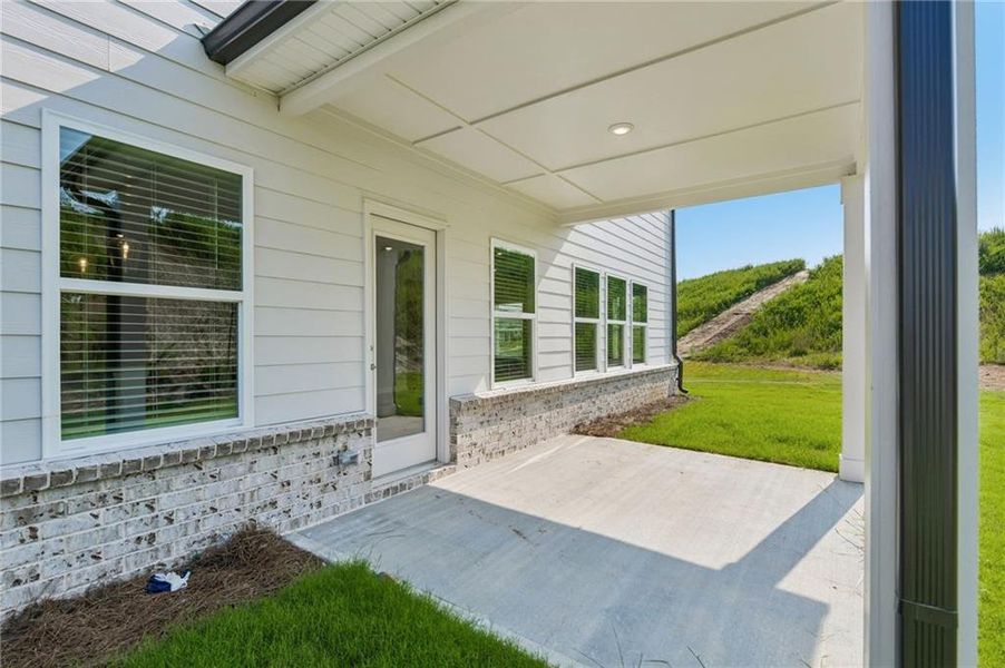 Exterior details and patio area of a home in Preserve at Mountain Creek, Pendergrass (Image 23).