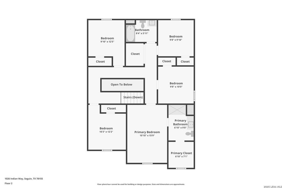 2D floor plan layout of this home in Swenson Heights, Seguin, TX (Image 3).