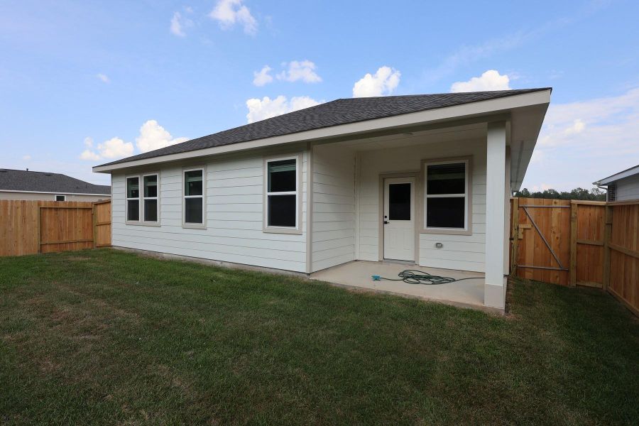 Covered patio in backyard Covered patio in backyard