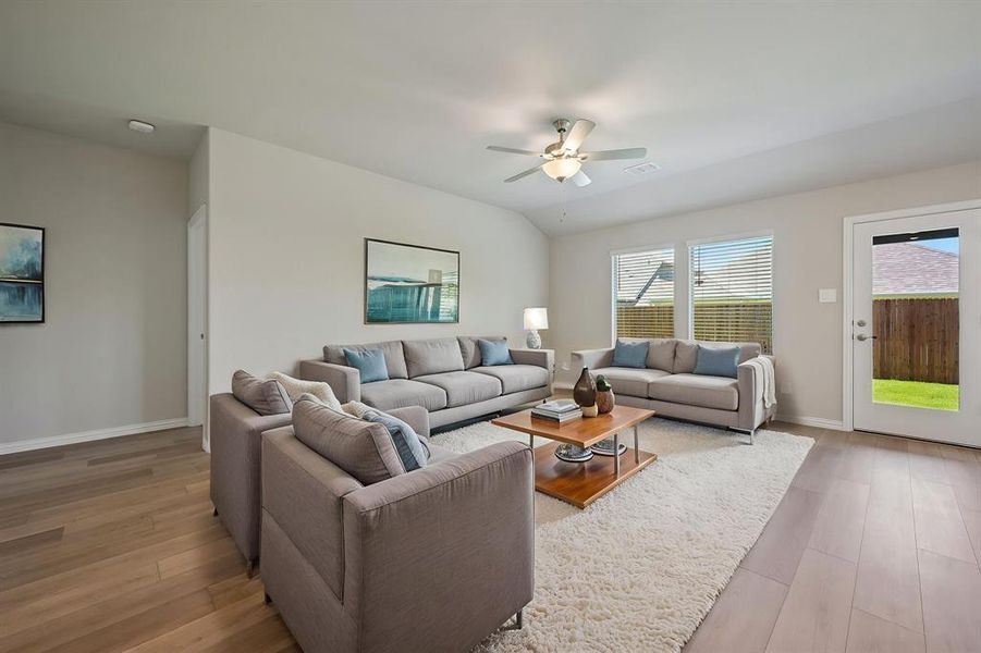 Furnished interior view inside a new home in Parks at Foster Crossing - Signature Series, Anna (Image 5). Furnished interior view inside a new home in Parks at Foster Crossing - Signature Series, Anna (Image 5).