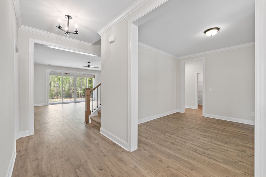 Representative unfurnished interior of a home built from the The Bradley by RobuckHomes in Baylee Ridge, Selma (Image 171). Representative unfurnished interior of a home built from the The Bradley by RobuckHomes in Baylee Ridge, Selma (Image 171).