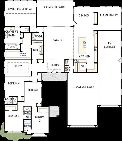 2D floor plan layout of this home in Tierra at Legado West, Queen Creek, AZ (Image 2). 2D floor plan layout of this home in Tierra at Legado West, Queen Creek, AZ (Image 2).