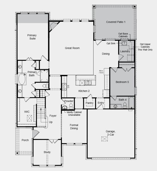 Additional Highlights include: 5th bedroom with 4th bathroom, extended primary suite, bench at owner's entry, mud-set shower at primary bath, covered outdoor living, 8' doors on second floor, 42" door at entry, 6 panel fiberglass door and interior fireplace.