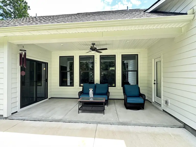 Exterior details and patio area of a home in , Awendaw (Image 3).