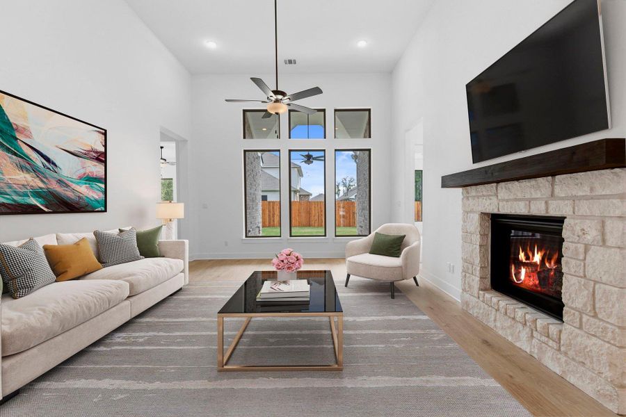 Open Concept Family Room - Virtually Staged
