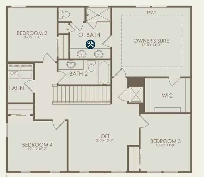 2D floor plan layout of this home in Overland, Locust Grove, GA (Image 6).
