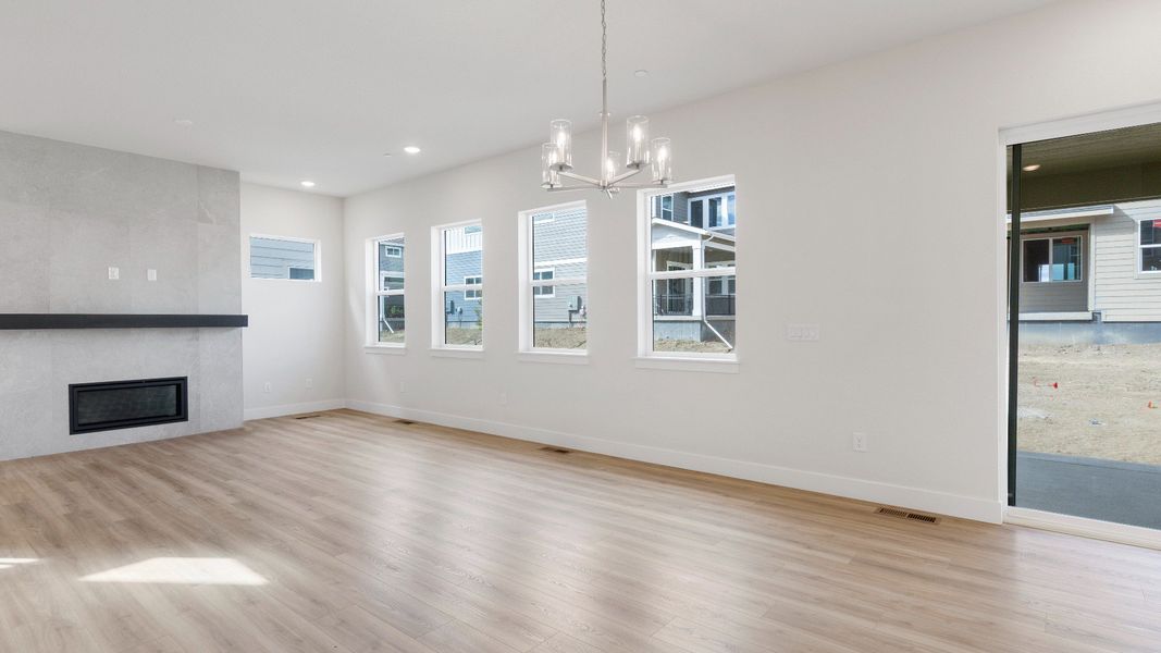 Furnished interior view inside a new home in Dillon Pointe - Journey, Broomfield (Image 13).