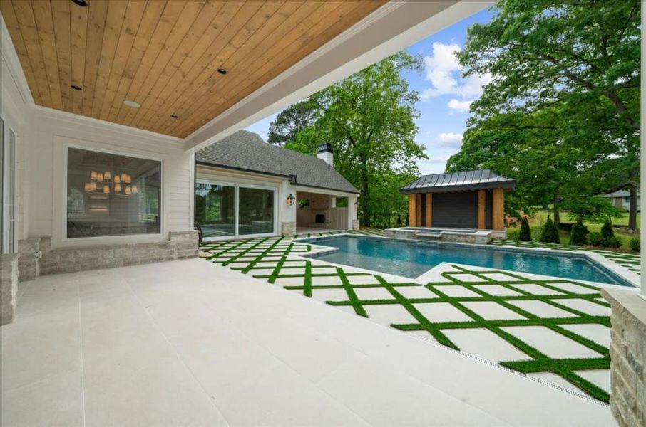 Exterior details and patio area of a home in , Canton (Image 43).