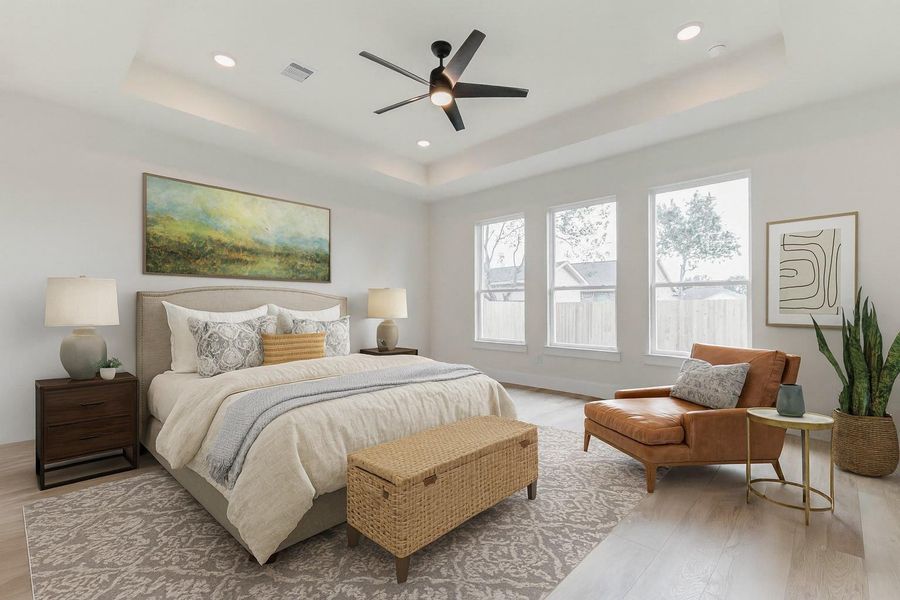 Virtually Staged Primary Bedroom