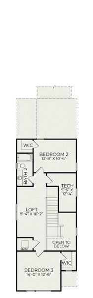 2D floor plan layout for the Evergreen C by Homes by Dickerson in Chatham Park, Pittsboro, NC (Image 3). 2D floor plan layout for the Evergreen C by Homes by Dickerson in Chatham Park, Pittsboro, NC (Image 3).
