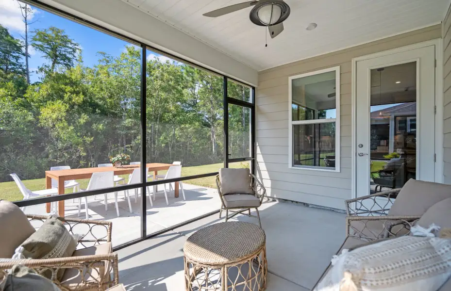 Exterior details and patio area of a home in Del Webb Wilmington at Mallory Creek, Leland (Image 3).