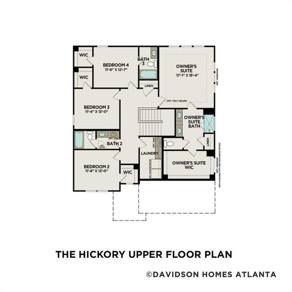 2D floor plan layout of this home in Cedar Farms, Winder, GA (Image 4).