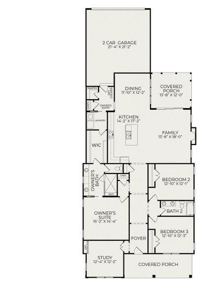 2D floor plan layout of this home in Nexton, Summerville, SC (Image 3).