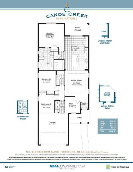 2D floor plan layout of this home in Canoe Creek Real Estate and Homes for Sale in Parrish, FL - Neal Communities, Parrish, FL (Image 4). 2D floor plan layout of this home in Canoe Creek Real Estate and Homes for Sale in Parrish, FL - Neal Communities, Parrish, FL (Image 4).