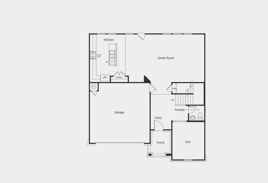 2D floor plan layout for the Plan 2429 by KB Home in Briscoe Falls, Richmond, TX (Image 12).