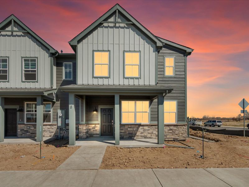 The Woodland floorplan exterior image taken at a Meritage Homes community in Windsor, CO
