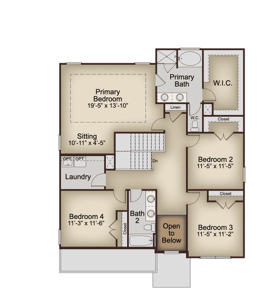 2D floor plan layout of this home in Highland Park, Stonecrest, GA (Image 3).