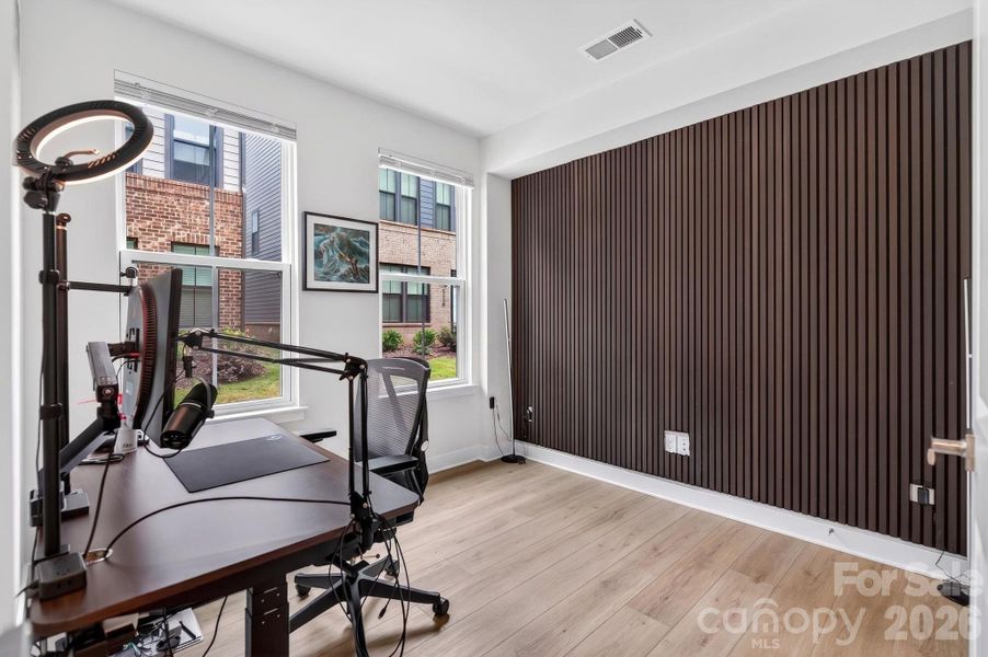 Lower level space can be used for office, gym, or guest bedroom