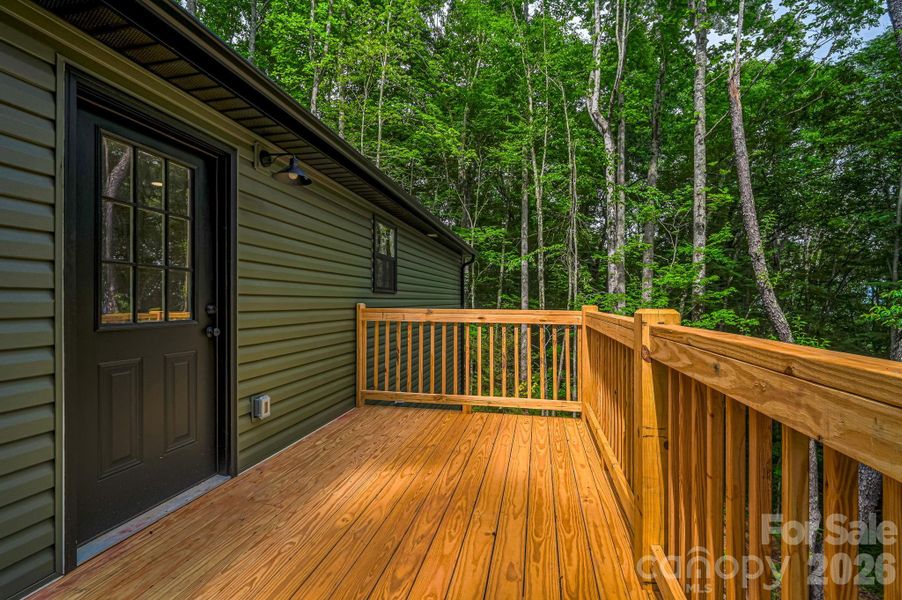 Exterior details and patio area of a home in , Waynesville (Image 13).