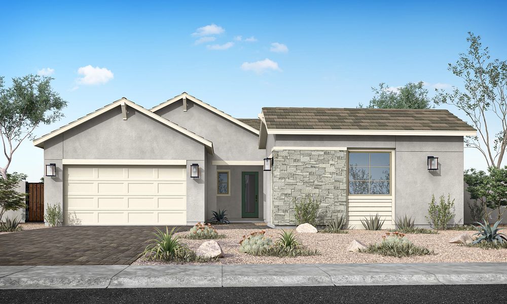 Representative exterior photo of a completed home built from the Gardenia Plan 5009 by Tri Pointe Homes in Soleo, San Tan Valley, AZ (Image 18).