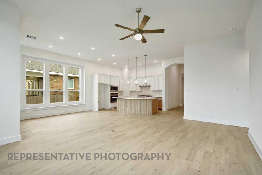 Living area looking back at Kitchen and Dining area Living area looking back at Kitchen and Dining area