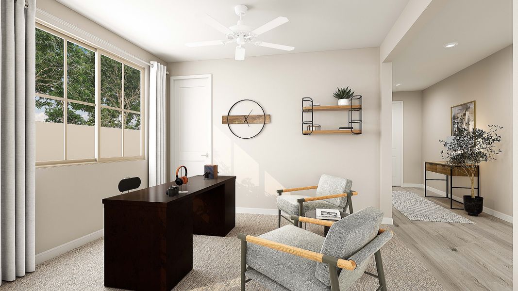 Representative furnished interior of a home built from the Viridian Plan 4004 by Tri Pointe Homes in Waterston Central, Gilbert (Image 27).