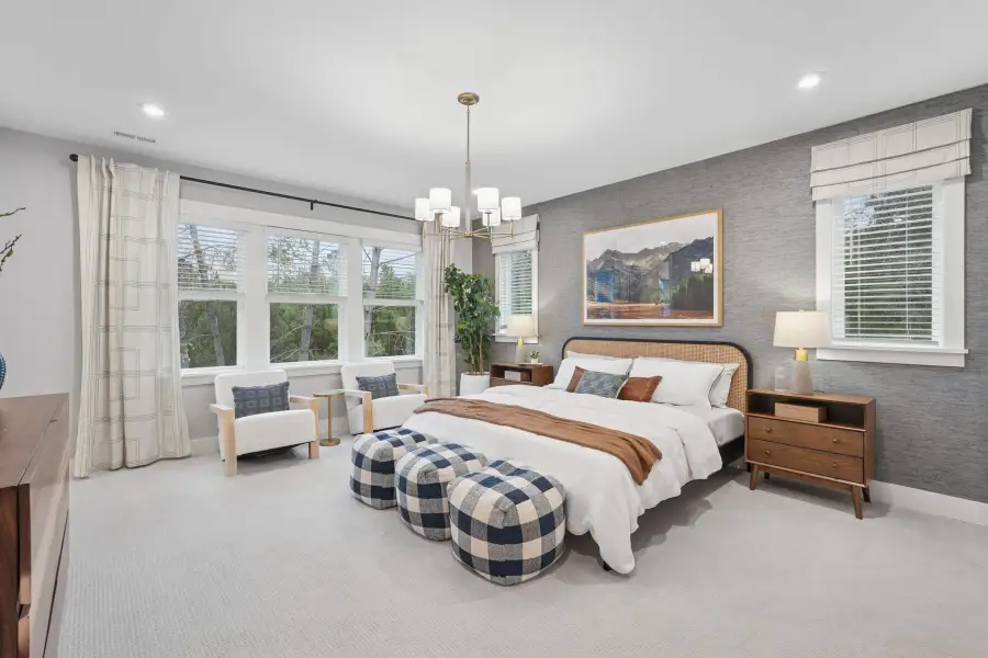 Furnished interior view inside a new home in The Townes at Willow Park, Cary (Image 3).