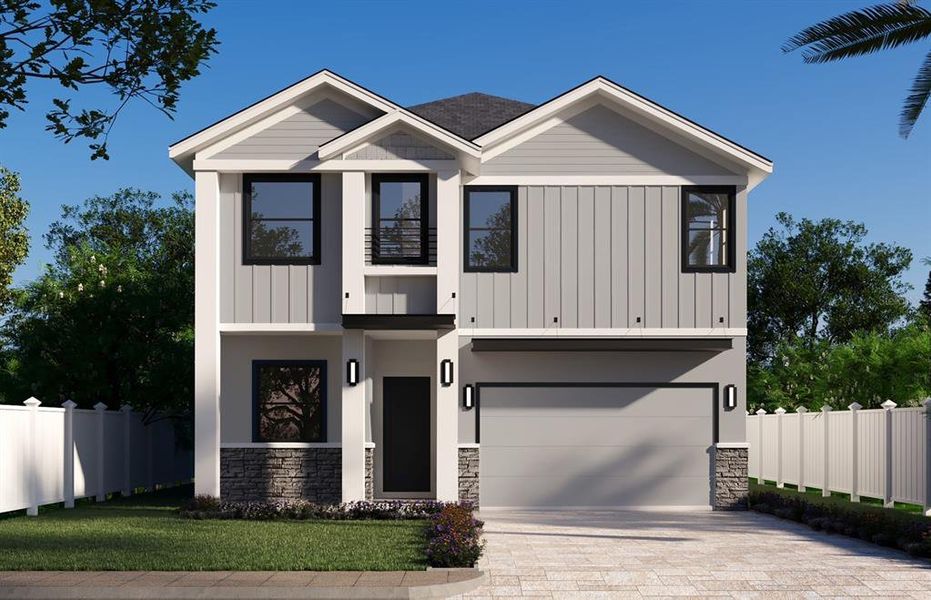 Front exterior of a new home in , Tampa, FL, highlighting curb appeal (Image 1).
