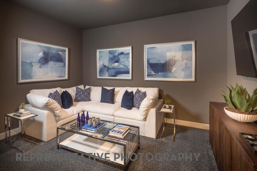 Furnished interior view inside a new home in Santa Rita Ranch, Liberty Hill (Image 26). Furnished interior view inside a new home in Santa Rita Ranch, Liberty Hill (Image 26).
