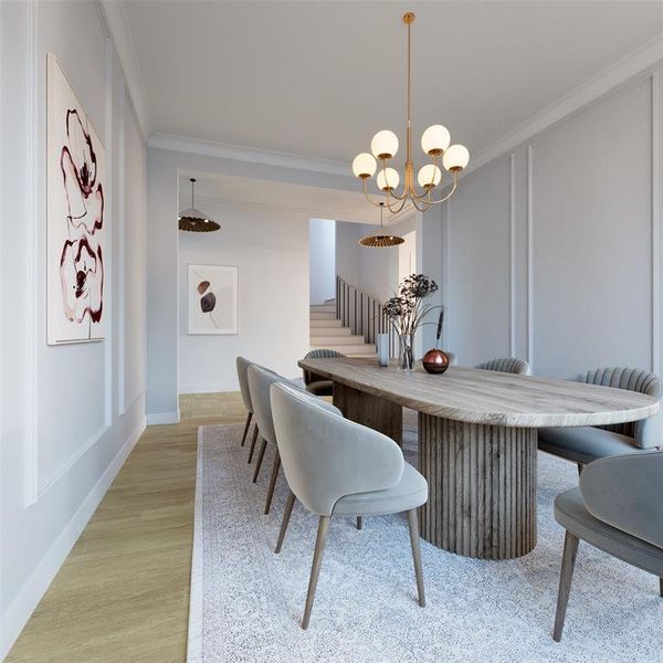 Furnished interior view inside a new home in , Dallas (Image 10).