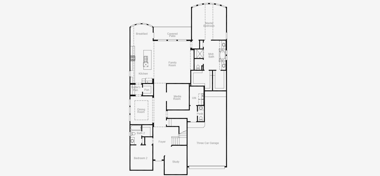 2D floor plan layout for the Giddings by Coventry Homes in Jubilee, Hockley, TX (Image 3).