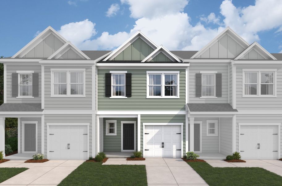 Representative exterior photo of a completed home built from the Frontier by Beazer Homes in Townes on Leesville, Durham, NC (Image 1). Representative exterior photo of a completed home built from the Frontier by Beazer Homes in Townes on Leesville, Durham, NC (Image 1).