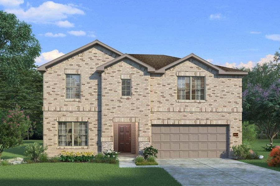 Representative exterior photo of a completed home built from the Hemlock II Trinity Grove Signature by Brohn Homes in Trinity Grove, Spring, TX (Image 11). Representative exterior photo of a completed home built from the Hemlock II Trinity Grove Signature by Brohn Homes in Trinity Grove, Spring, TX (Image 11).