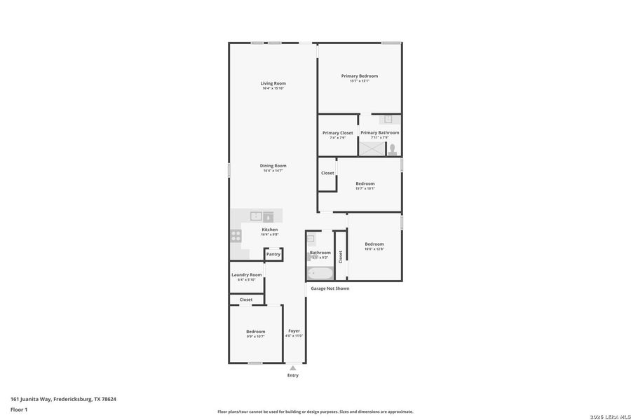 2D floor plan layout of this home in Friendship Oaks, Fredericksburg, TX (Image 4).