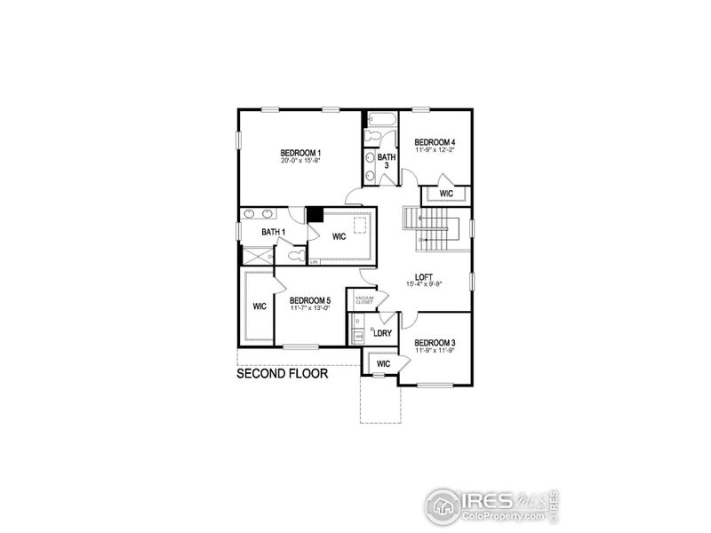 2D floor plan layout of this home in Hansen Farm, Fort Collins, CO (Image 1).