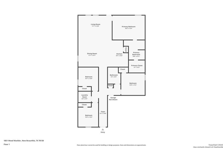 2D floor plan layout of this home in , New Braunfels, TX (Image 3).