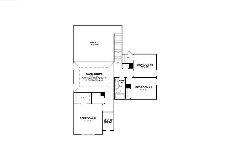 2D floor plan layout for the Birmingham - Reserve Series by M/I Homes in LaPrelle, Haslet, TX (Image 4).