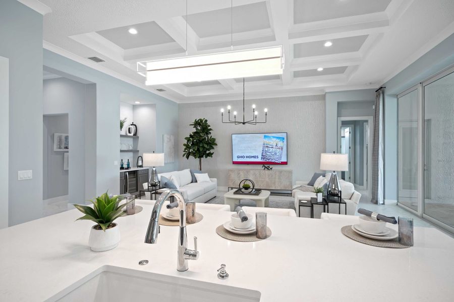 2D floor plan layout for the Mariposa by GHO Homes in Belterra, Port St. Lucie, FL (Image 79).